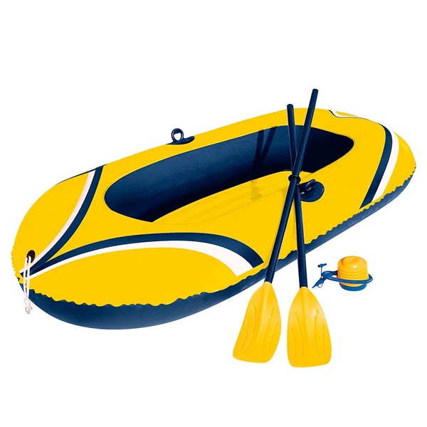 Bote Inflável PVC Amarelo Com Remos e Inflador - Mor