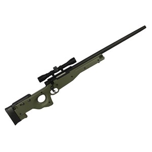 Rifle Airsoft Spring Evo Tactical Sniper L96 AWS Verde 400 Fps + Luneta Rifle Scope 4x32 22mm