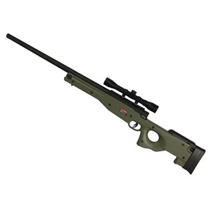 Rifle Airsoft Spring Evo Tactical Sniper L96 AWS Verde 400 Fps + Luneta Rifle Scope 4x32 22mm
